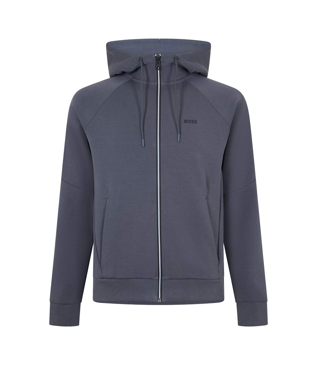 Veste À Capuche Manches Raglan Homme Gris Foncé Boss-1