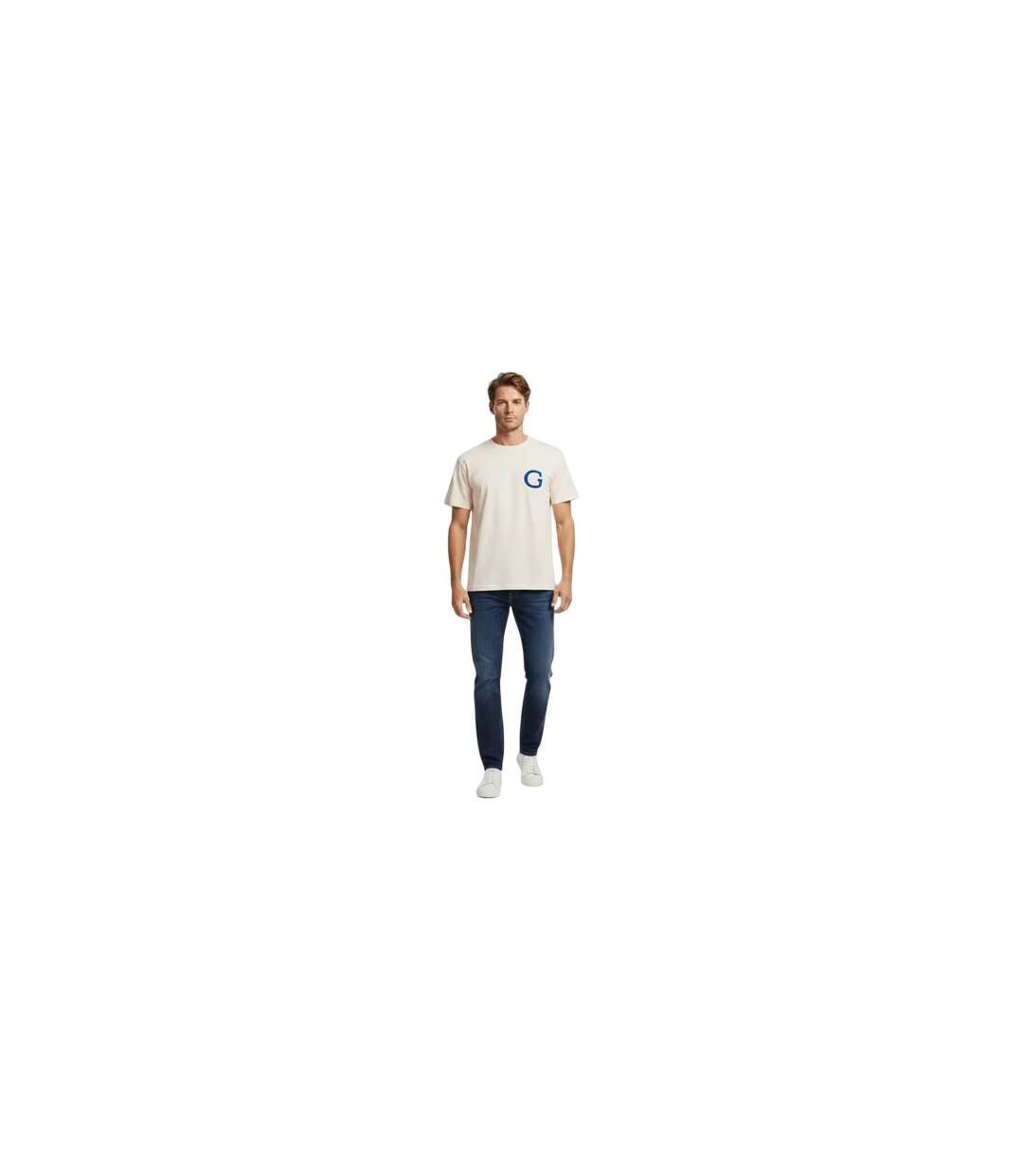 T-shirt Motif/style Imprimé Graphique Homme Crème Gant-1