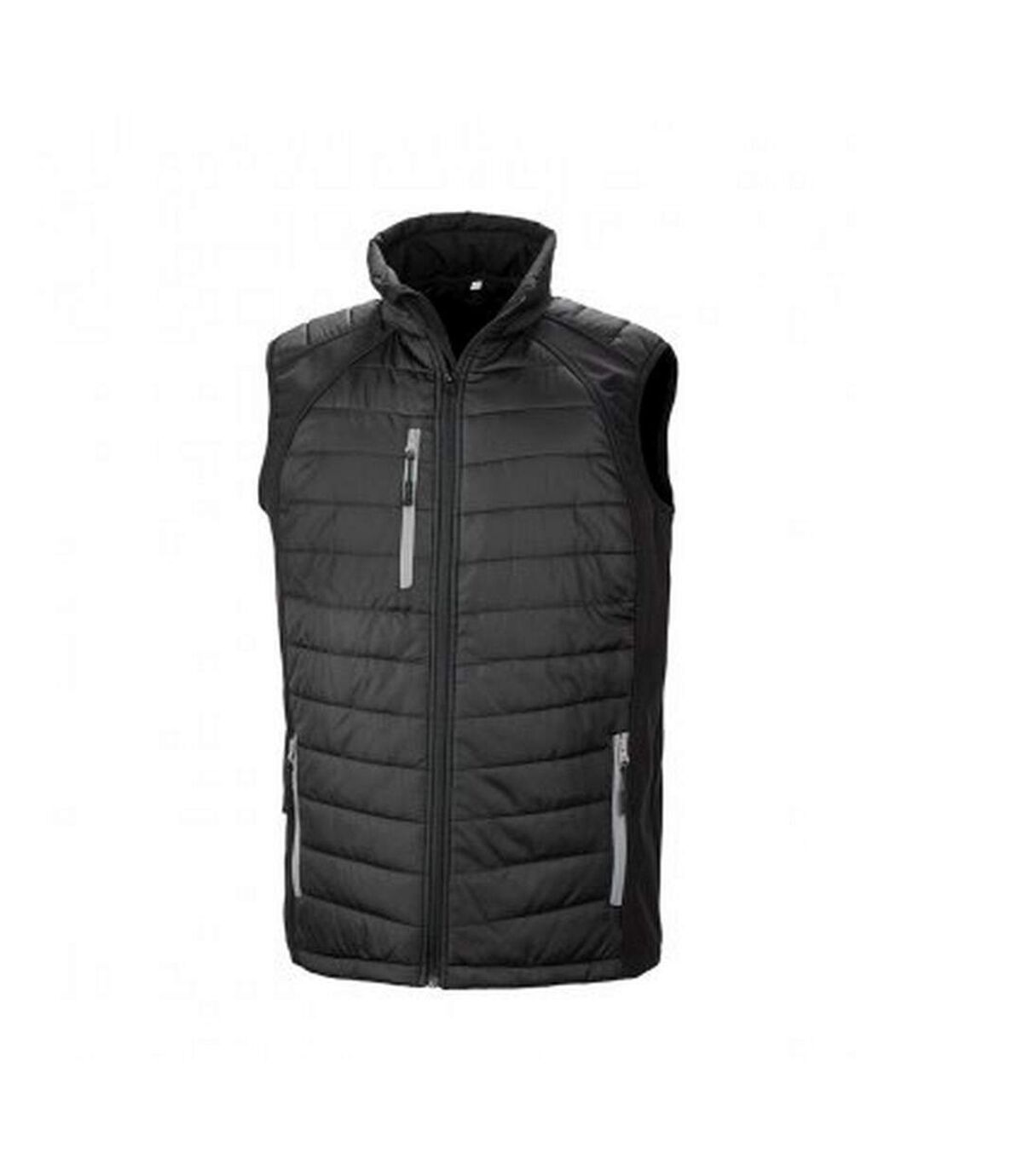 Result Mens Black Compass Padded Soft Shell Gilet (Black/Gray)