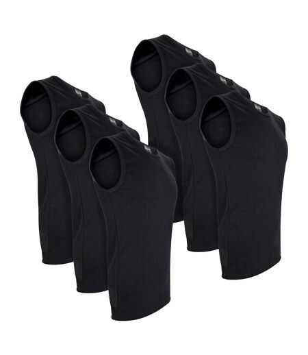 Mens 6 Pack Sleeveless Thermal Vests Winter Base Layer Underwear