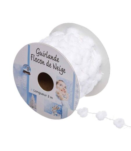 Guirlande de Noël Mini Boules Paillétées - 250 cm - Blanc