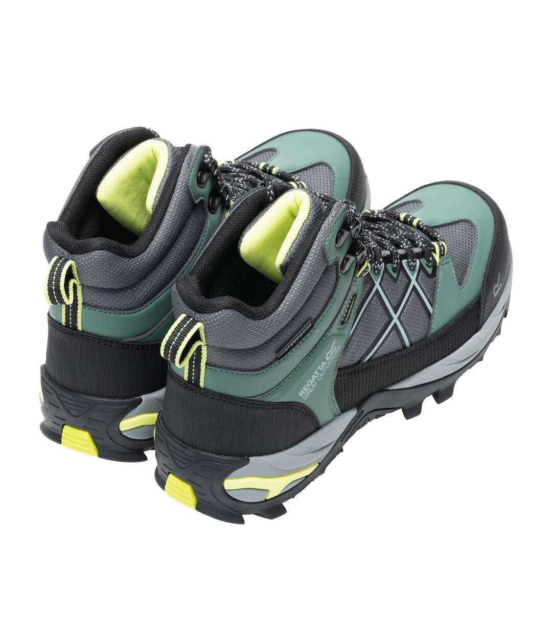 Womens/ladies Samaris Iii Walking Boots Spruce Green Wild Lime Regatta-2