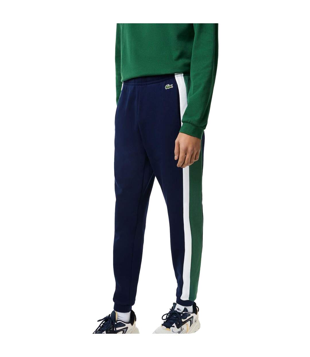 Pantalon De Jogging Homme Bleu Foncé Vert Blanc Lacoste-1