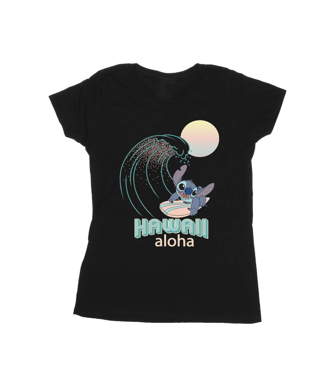 Disney T-shirt en coton Lilo And Stitch Hawaii Femme/Femme (Noir) - UTBI25506-1