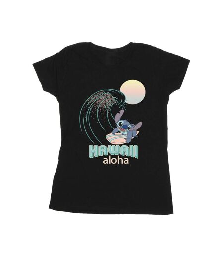 Disney T-shirt en coton Lilo And Stitch Hawaii Femme/Femme (Noir) - UTBI25506