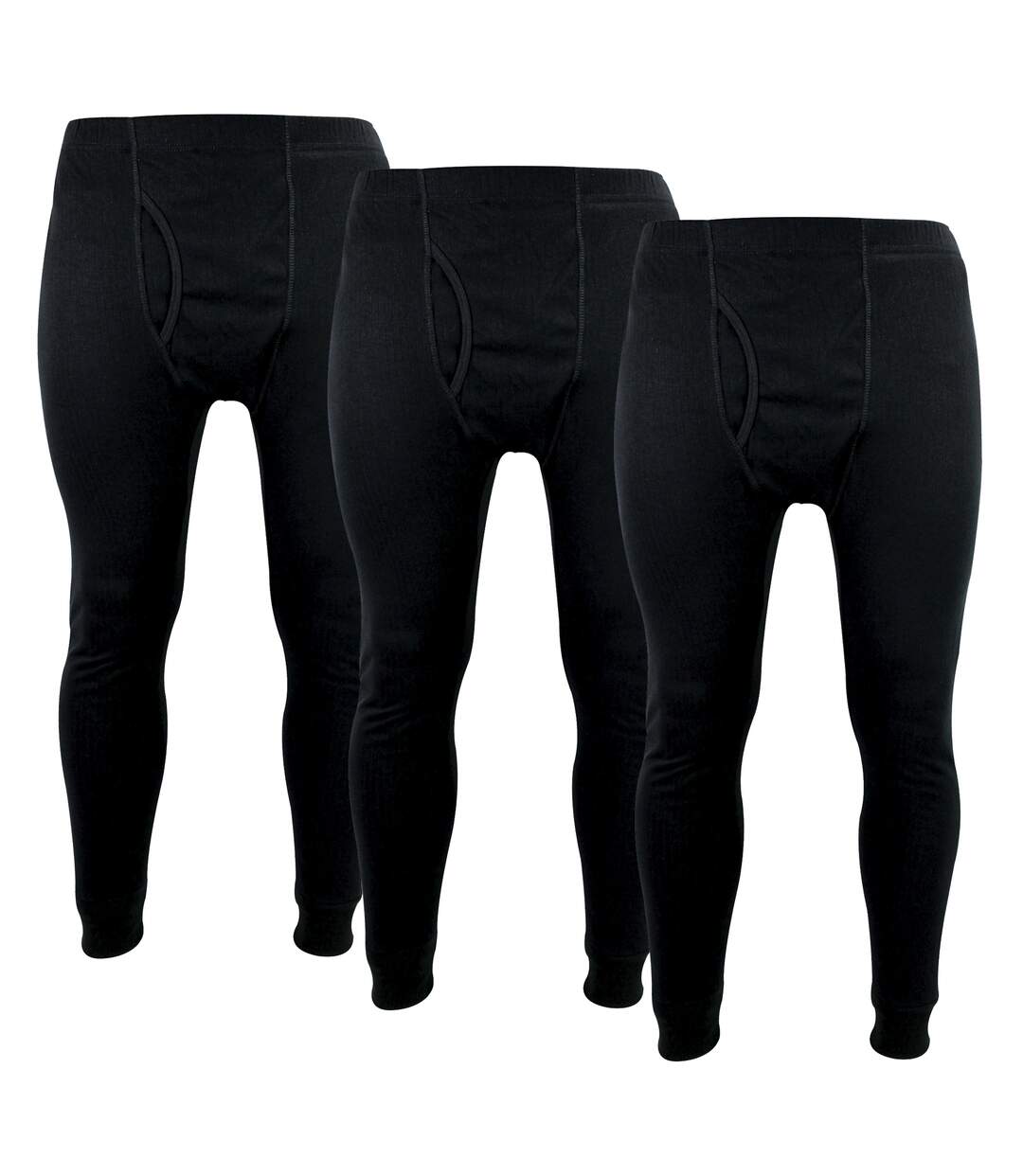 3 Pack Mens Thermal Long Johns | Winter Base Layer Underwear Bottoms-3