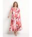Robe longue cache-coeur ceinturée imprimée-1