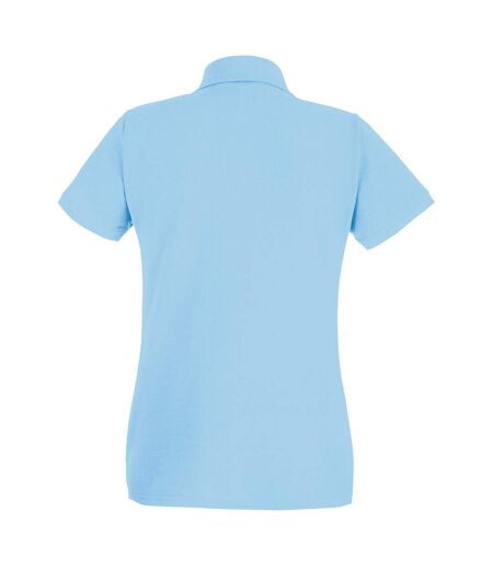 Womens/Ladies Fitted Short Sleeve Casual Polo Shirt (Light Blue) - UTBC3906
