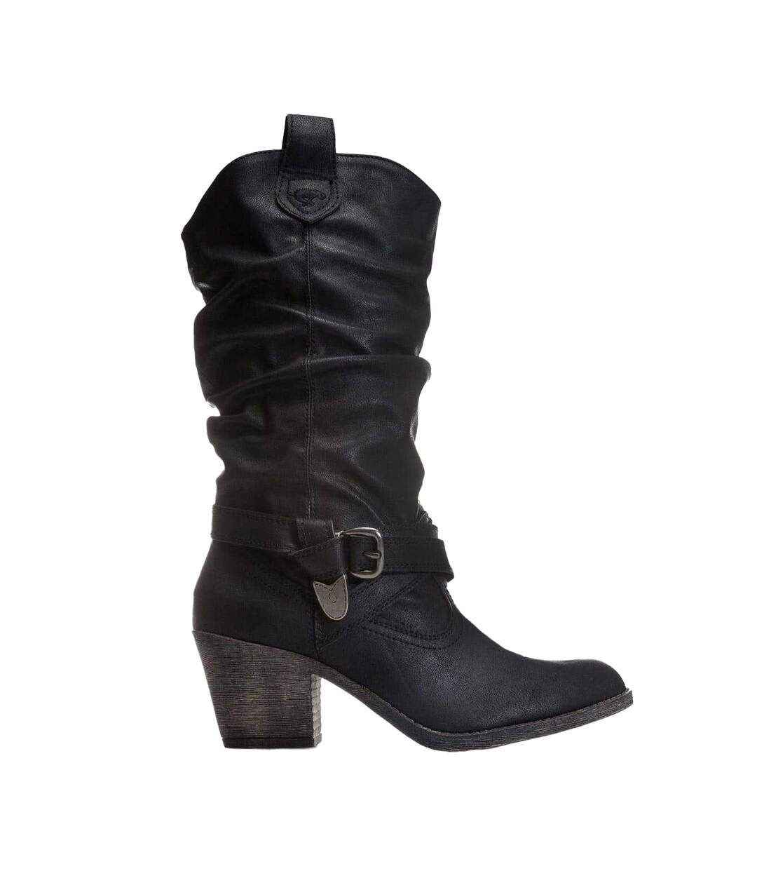 Womens/ladies Sidestep Lewis Faux Leather Boots Black Rocket Dog-1