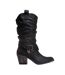 Womens/ladies Sidestep Lewis Faux Leather Boots Black Rocket Dog-1
