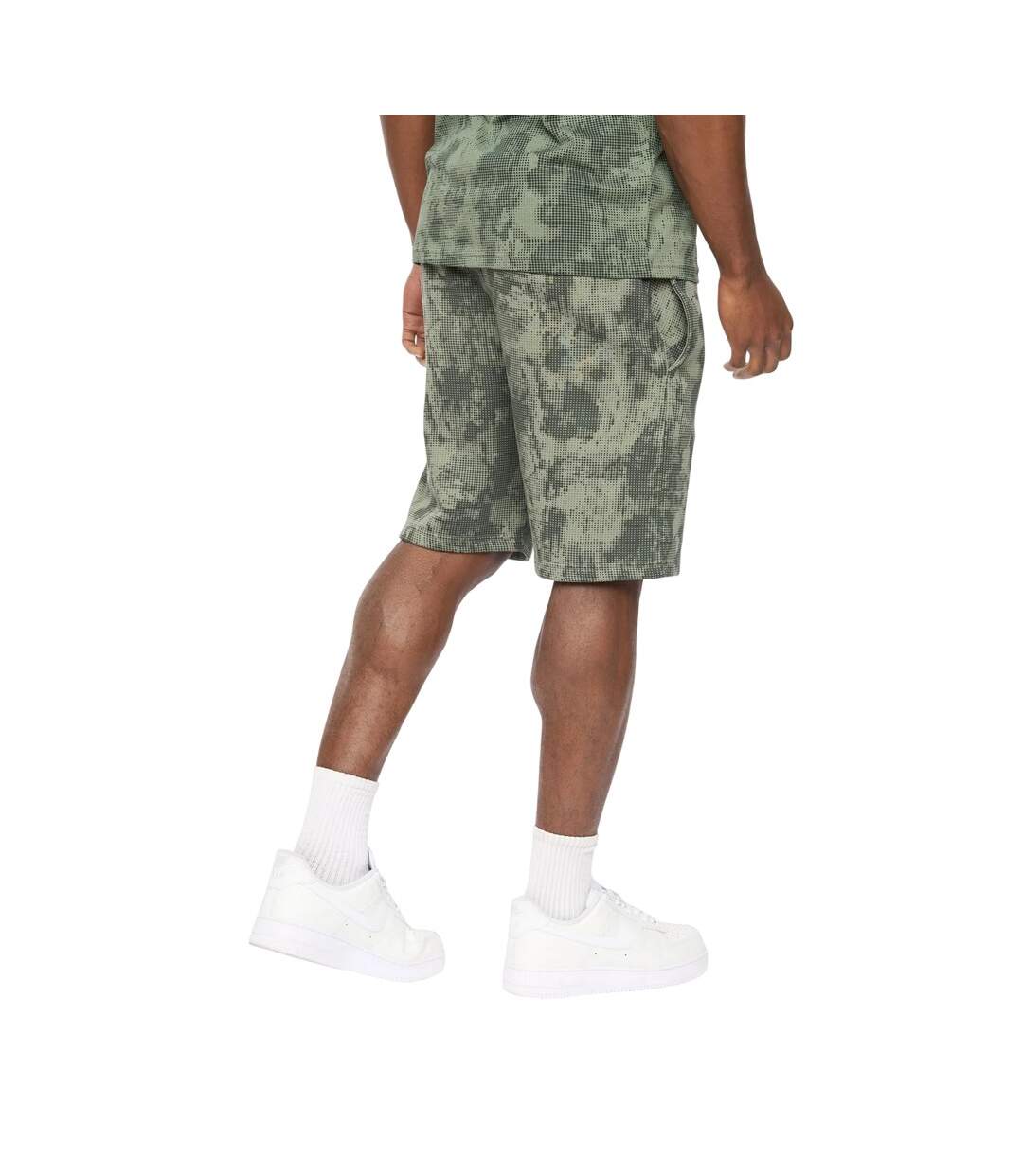 Mens Bardon Camo Sweat Shorts Olive Camo Crosshatch-3