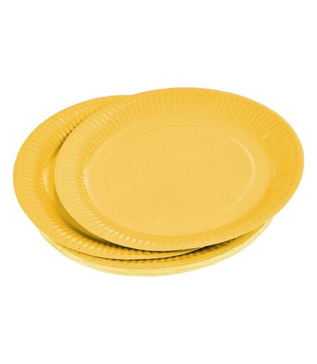 Lot de 20 Assiettes en Carton Vitamine 18cm Moutarde