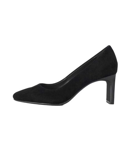 Womens/ladies Begin Suede High Heel Court Shoes Black Dune London