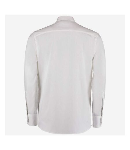 Kustom Kit Mens Long Sleeve Tailored Fit Premium Oxford Shirt (White)