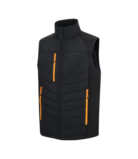 Mens Full Zip Gilet Black Orange Pop Regatta