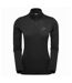 Ladies Fleece Half Zip Top with Thumb Loops Winter Hiking Wear-1