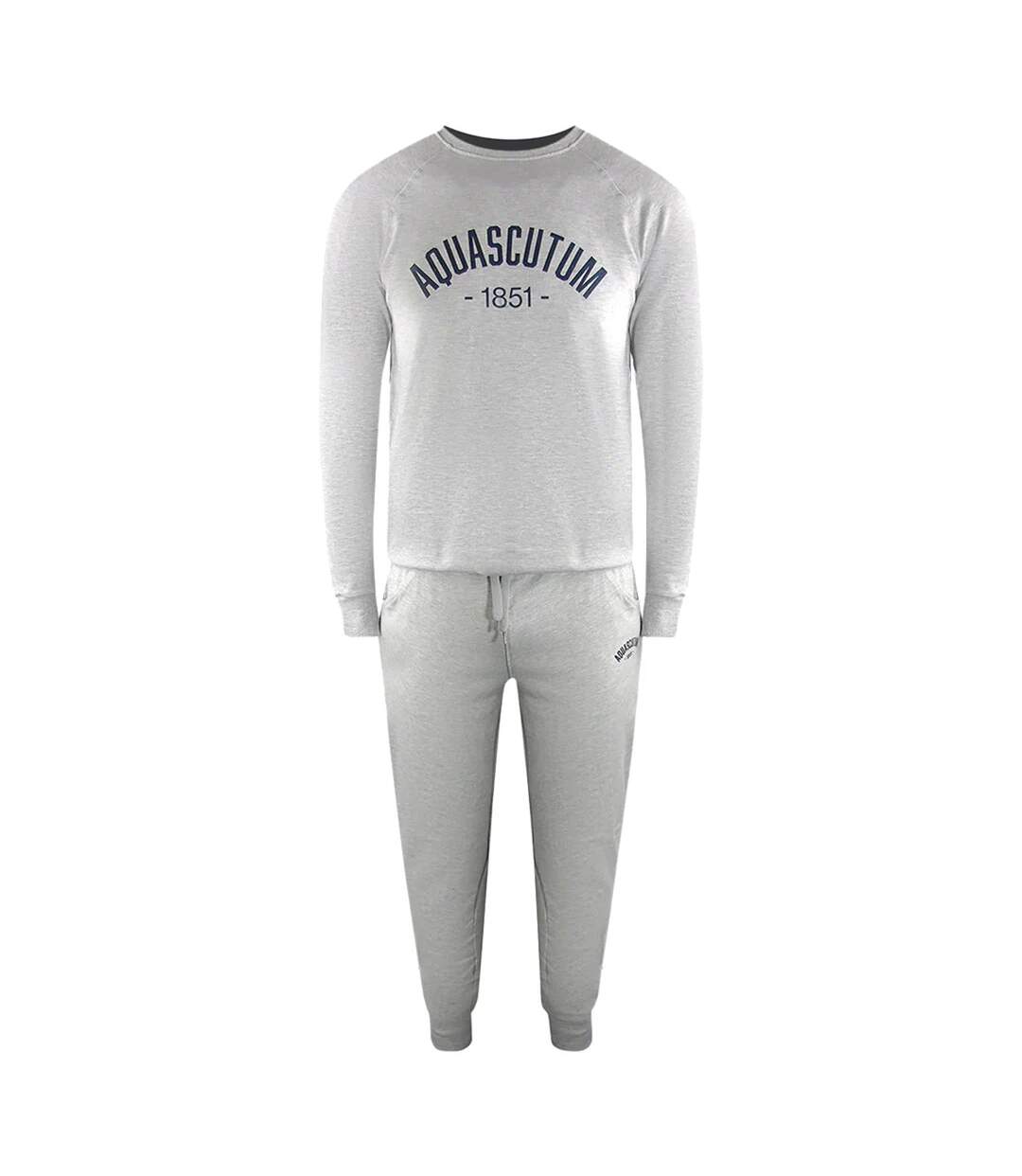 Mens Old School Crew Neck Tracksuit Grey Aquascutum-1