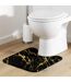 Tapis Contour WC Imprimé Aquamarbre 45cm Noir & Or-4