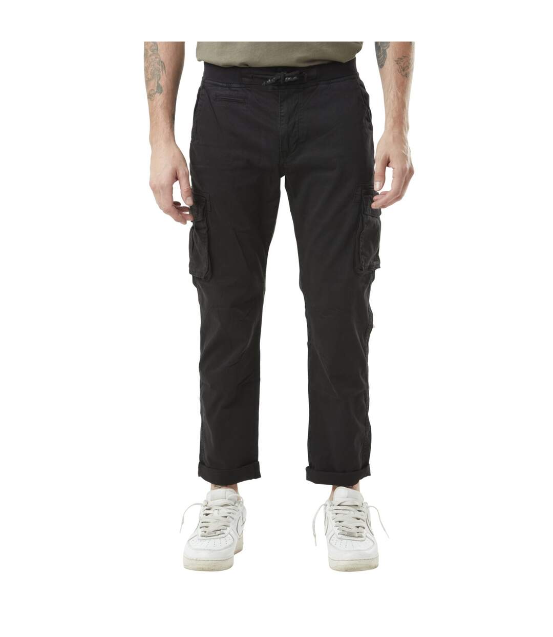 Pantalon cargo homme poches laterales avec écusson brodé en coton Ico Vondutch-1