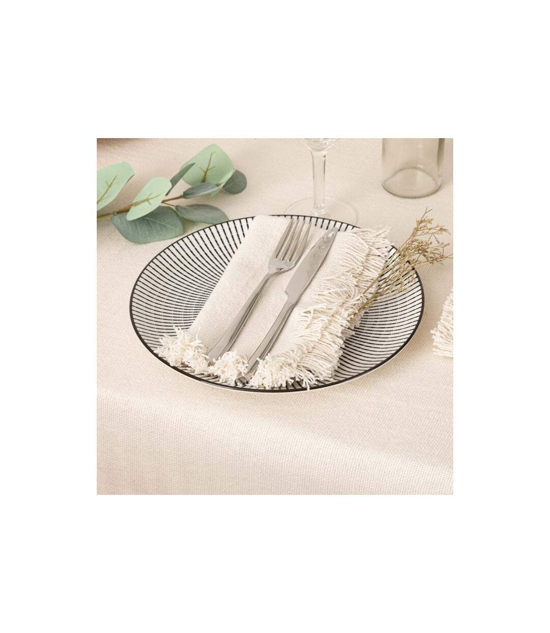 Lot de 2 Serviettes de Table Maha 40cm Blanc-2