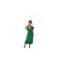 Robe Mi-longue Motif/style Ruché Femme Vert AX Paris-1