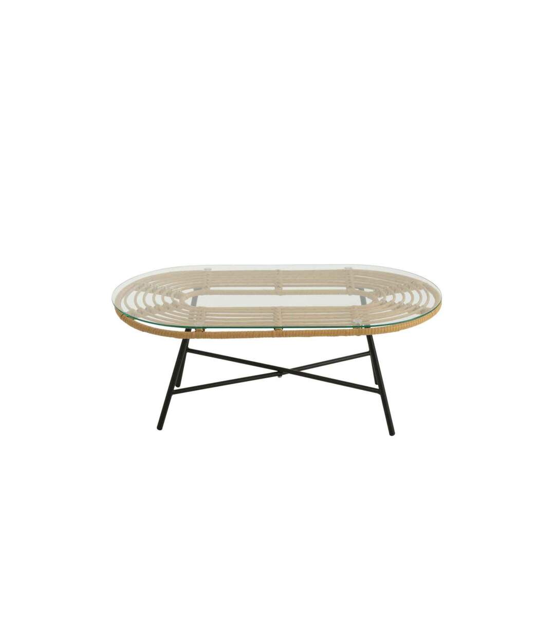 Table Basse de Jardin Celeste 90cm Naturel & Noir-2