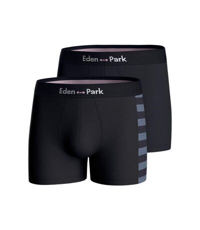 EDEN PARK Lot de 2 Boxers Homme Coton DUOSTRIP Bleu chiné Marine