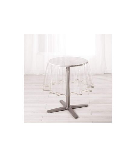 Nappe Ronde Cristal Garden 180cm Transparent & Taupe