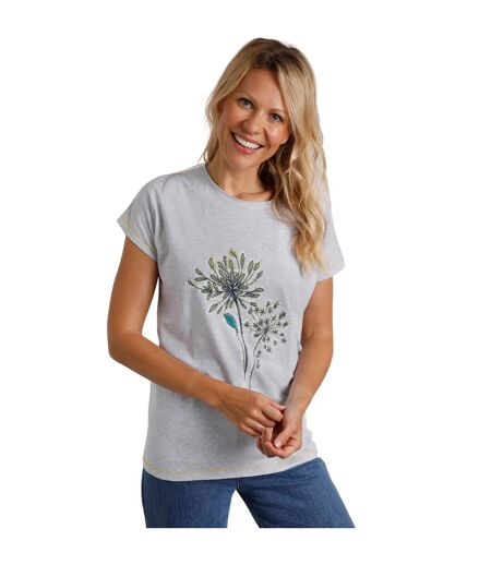 T-shirt seedheads femme gris chiné Weird Fish