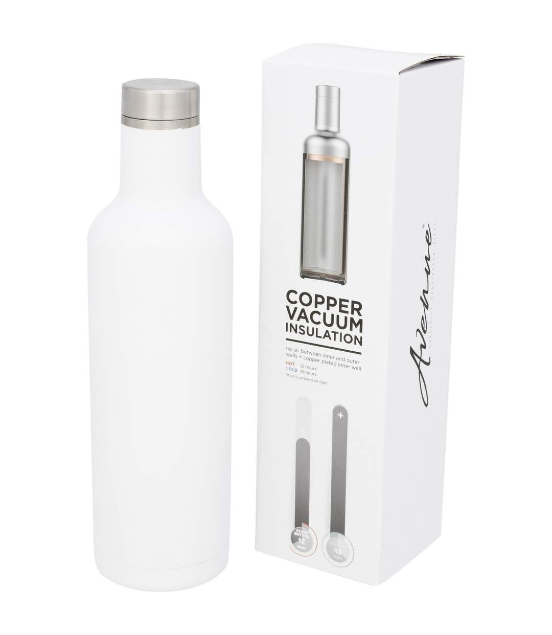 Avenue Pinto Copper Vacuum Insulated Bottle (White) (One Size) - UTPF2134-2