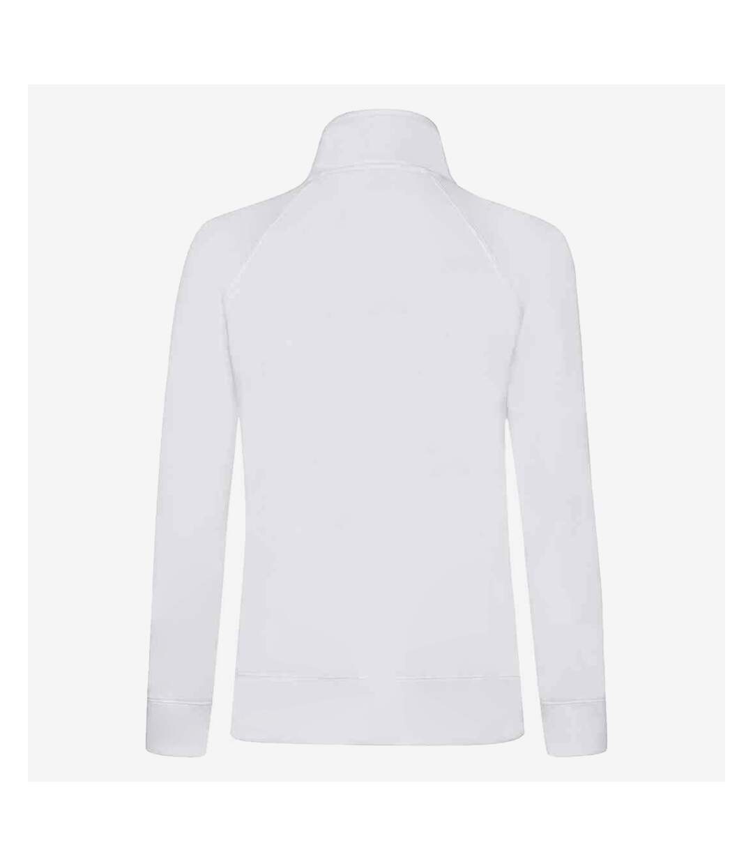 Womens/ladies lady fit sweat jacket white Fruit of the Loom