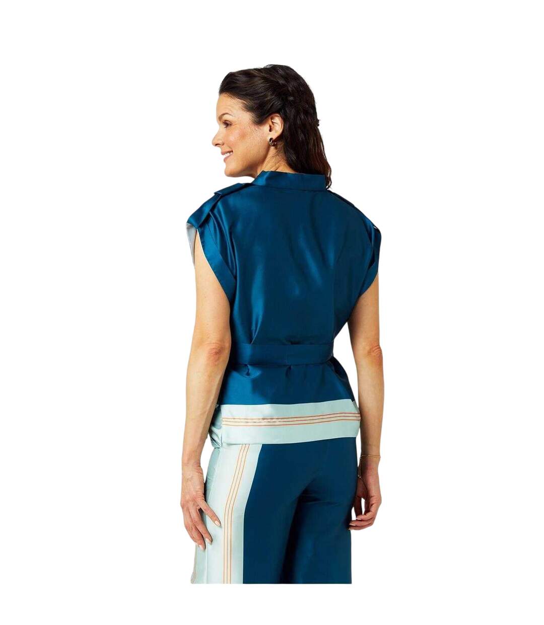 Haut Motif/style Lys Femme Bleu Biba-3