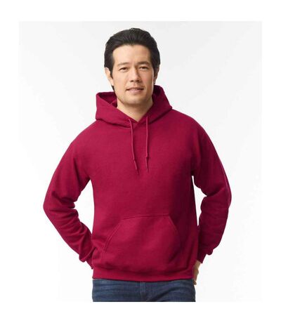 Sweat À Capuche Adulte Rouge Foncé Chiné Gildan