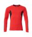 Mens Accelerate Long-sleeved T-shirt Traffic Red Black Mascot-1