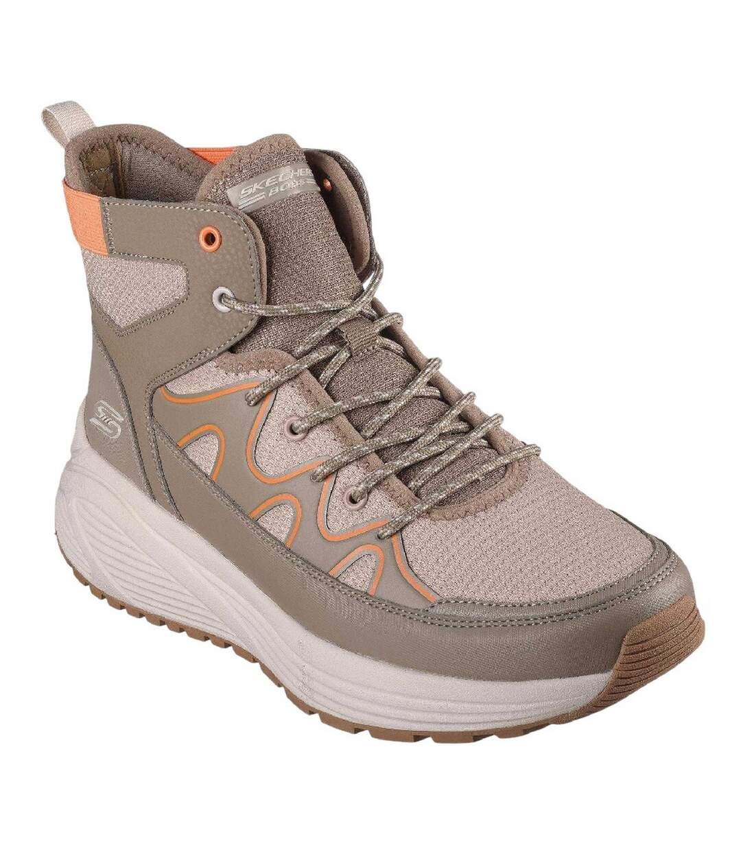 Chaussures Montantes De Marche Motif/style Moineau Bobs Femme Taupe Skechers-1