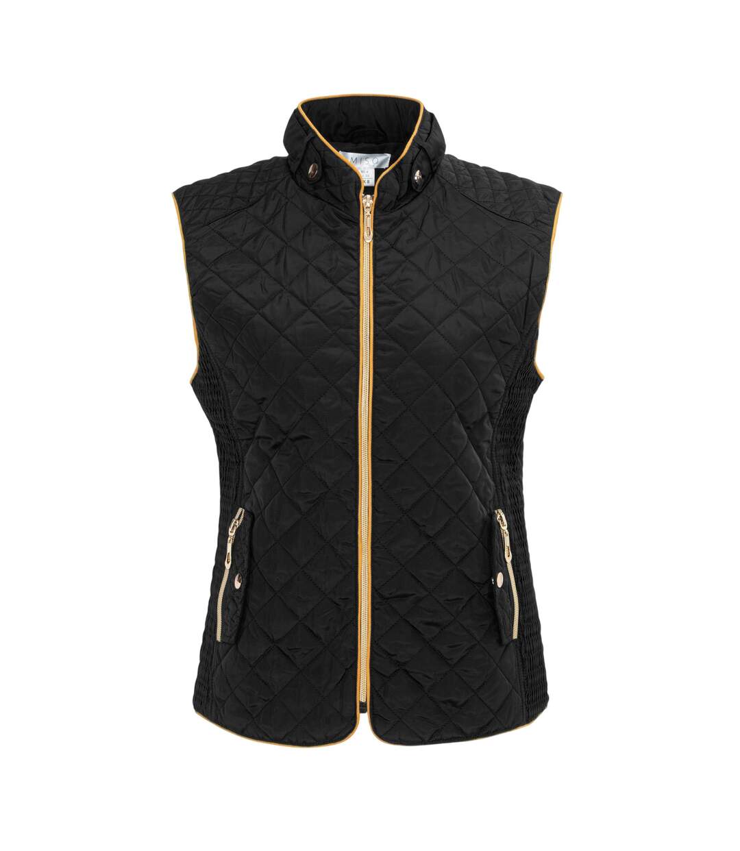 Womens/ladies Quilted Gilet Black Miso-1