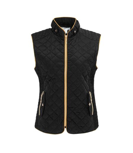 Womens/ladies Quilted Gilet Black Miso