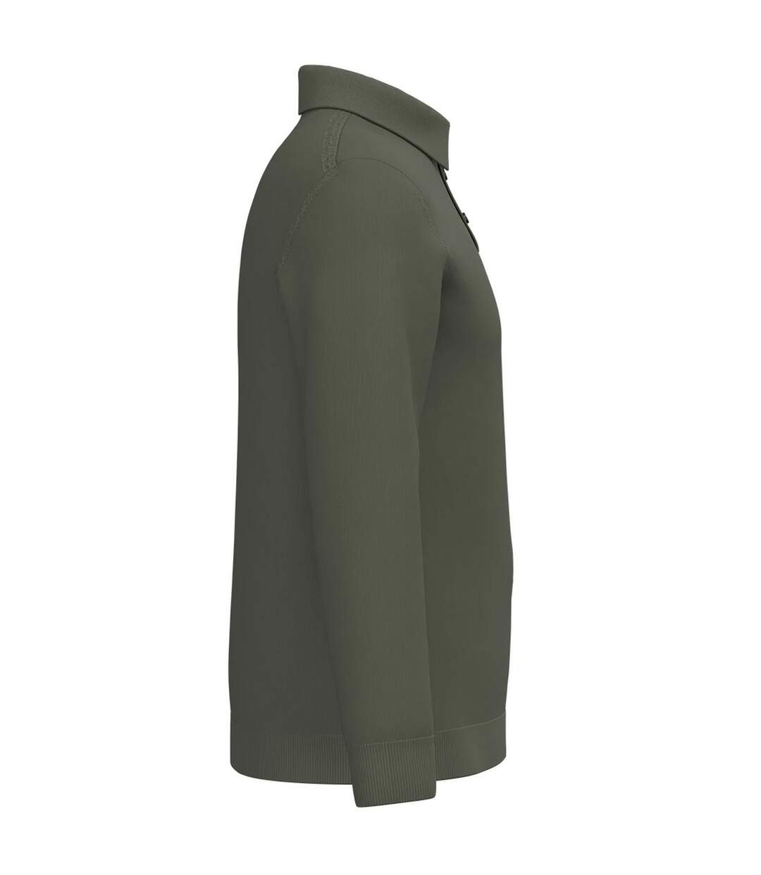 Mens Knitted Long-sleeved Polo Shirt Organic Khaki Spasso-3