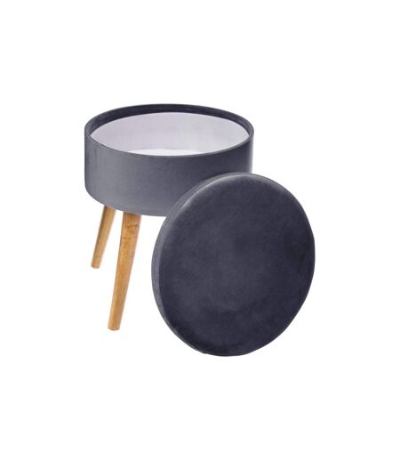 Tabouret Coffre Scandinave Tess 44cm Gris Foncé