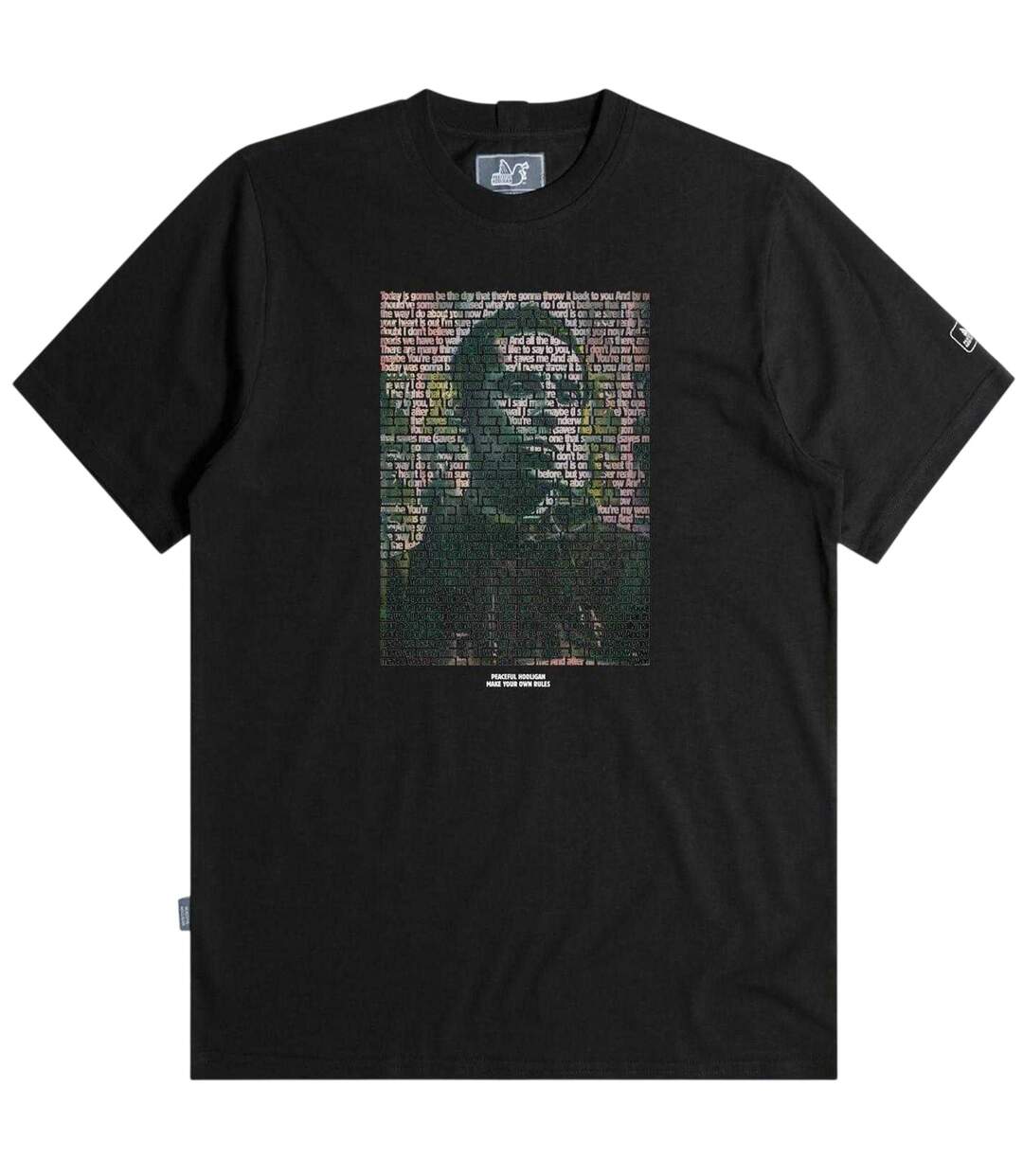 Unisex Adult Wonderwall Portrait Regular T-shirt Black Oasis-2