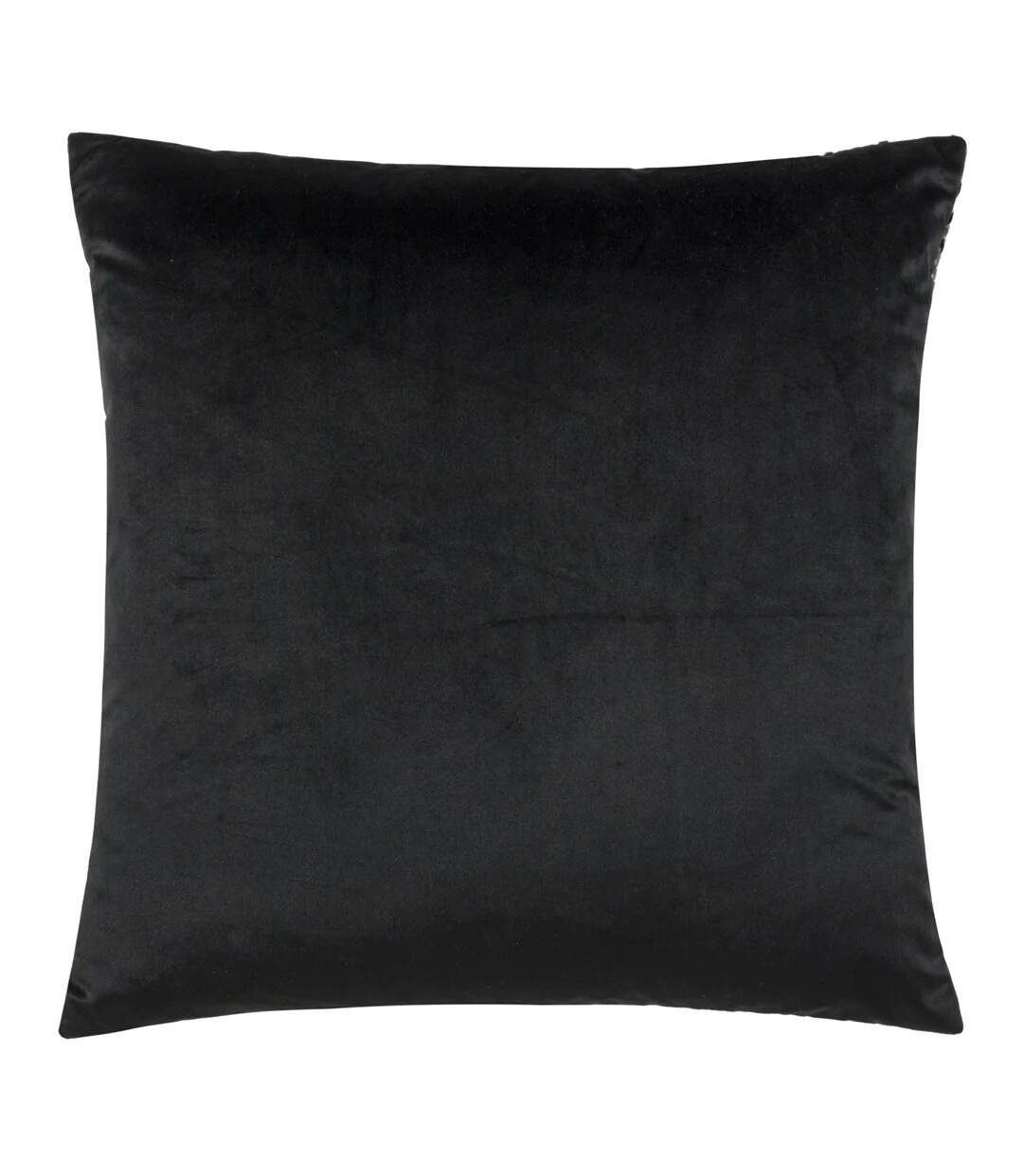 Henley jacquard velvet cushion cover 50cm x 50cm grey/black Paoletti