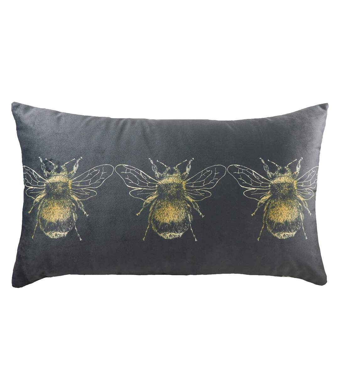 Bee cushion cover 43cm x 43cm grey Evans Lichfield