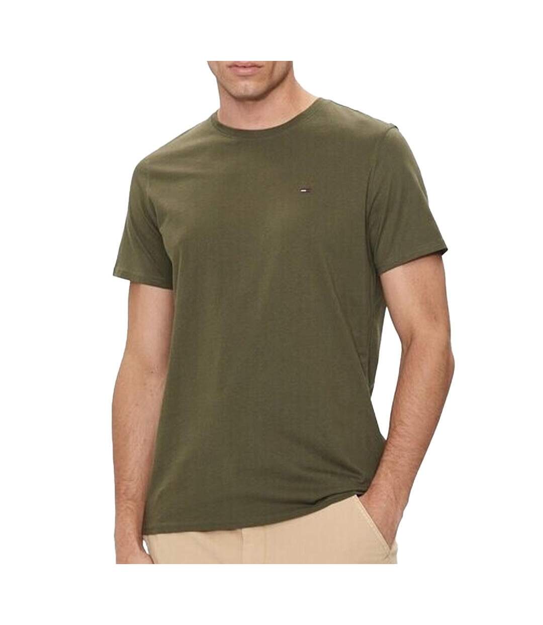 T-shirt kaki homme tommy hilfiger tjm xslim jersey-1
