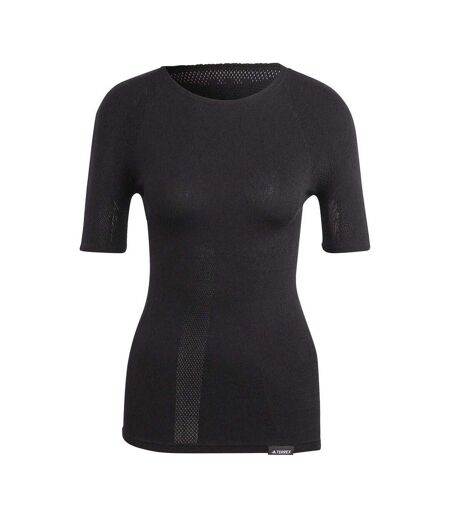 Womens/ladies Terrex Merino Wool Sport T-shirt Black Adidas