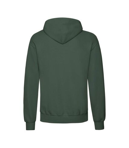 Unisex adults classic hooded sweatshirt bottle green Fruit of the Loom