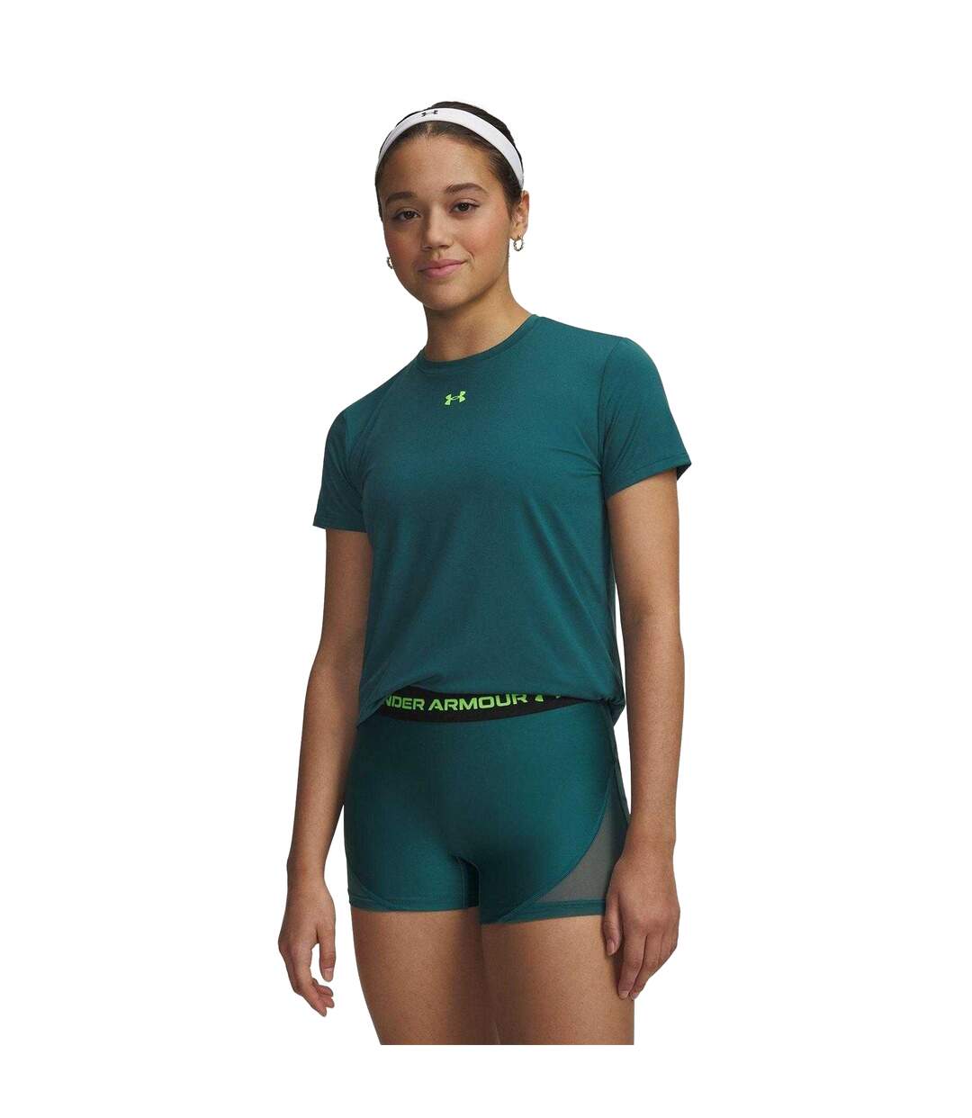 Womens/ladies Vanish Logo T-shirt Green Under Armour-1