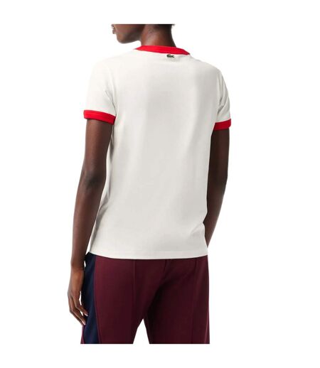 T-shirt femme blanc / rouge Lacoste