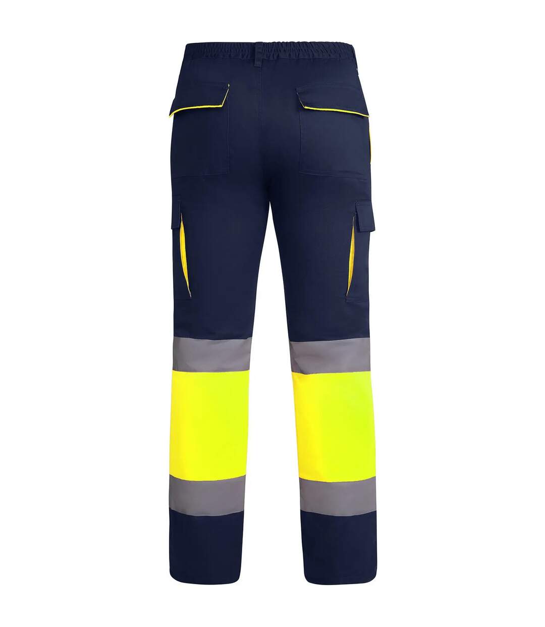 Pantalon Enix Homme Bleu Marine Jaune Fluo Roly Workwear-2