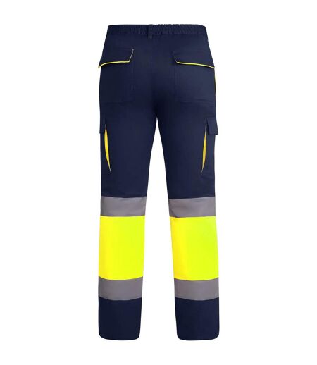 Pantalon Enix Homme Bleu Marine Jaune Fluo Roly Workwear
