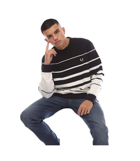 Sweat homme blanc / noir Fred Perry